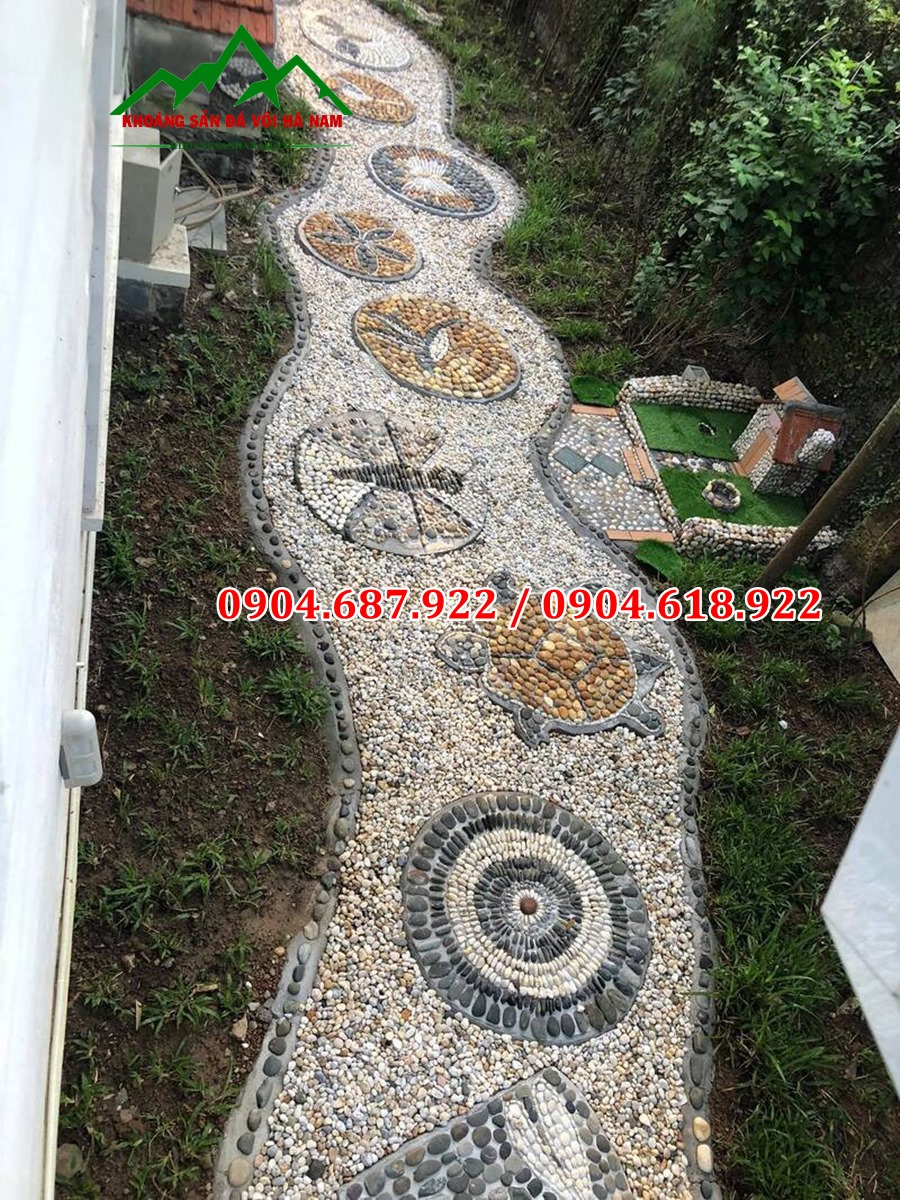sỏi trang trí lối đi sân vườn