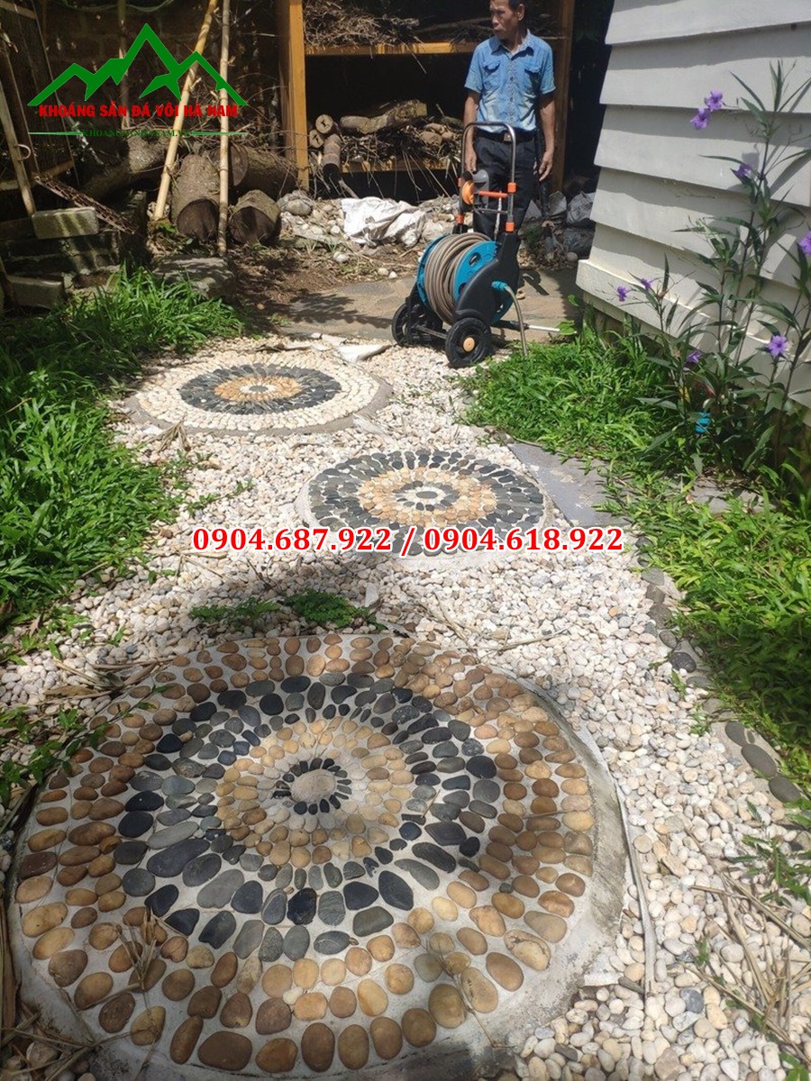 sỏi gắn lối đi sân vườn