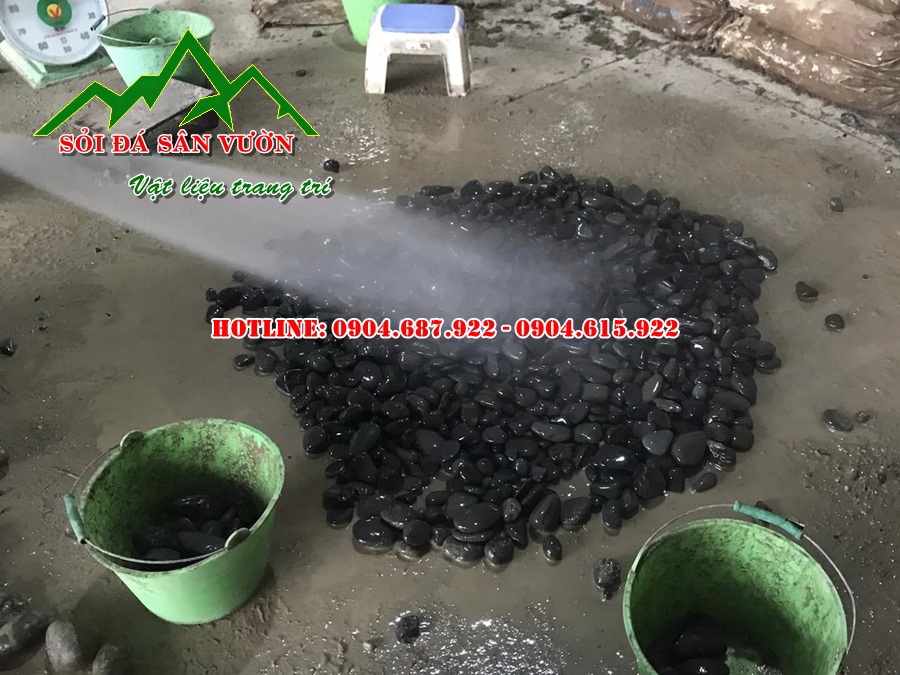 Sỏi đen tự nhiên rải sân