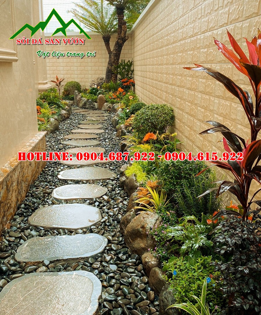 Bán sỏi đen rải sân vườn