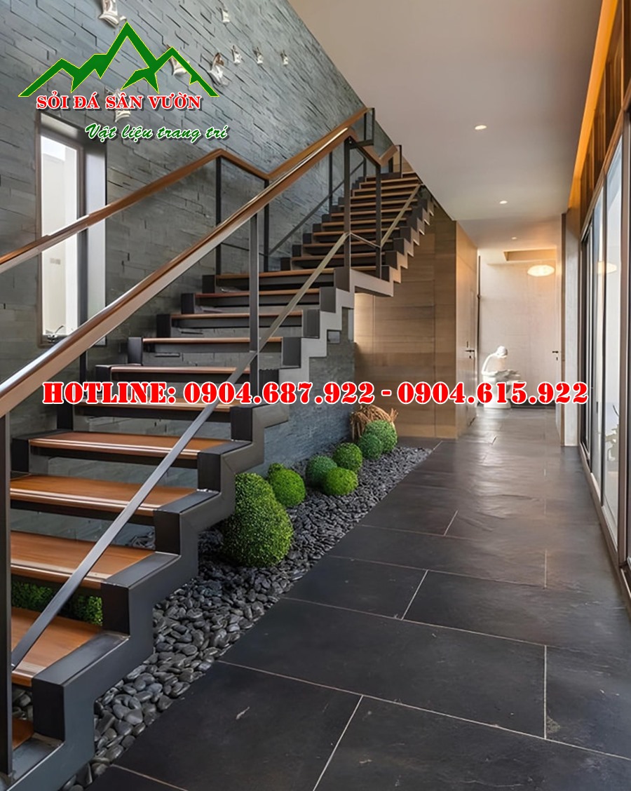 bán sỏi đen trang trí tiểu cảnh