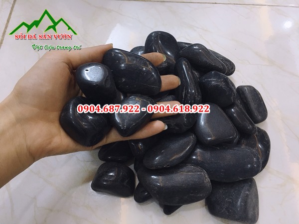 mẫu sỏi đen bóng trang trí