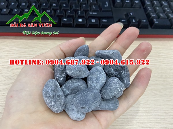 sỏi đen quay trang trí