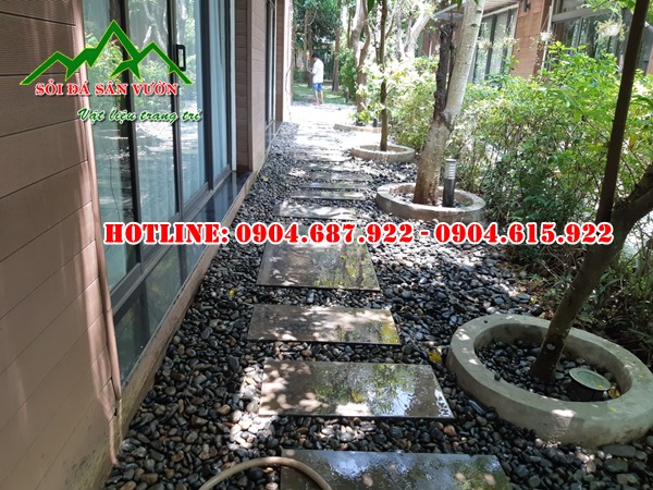 Bán sỏi đen rải sân vườn