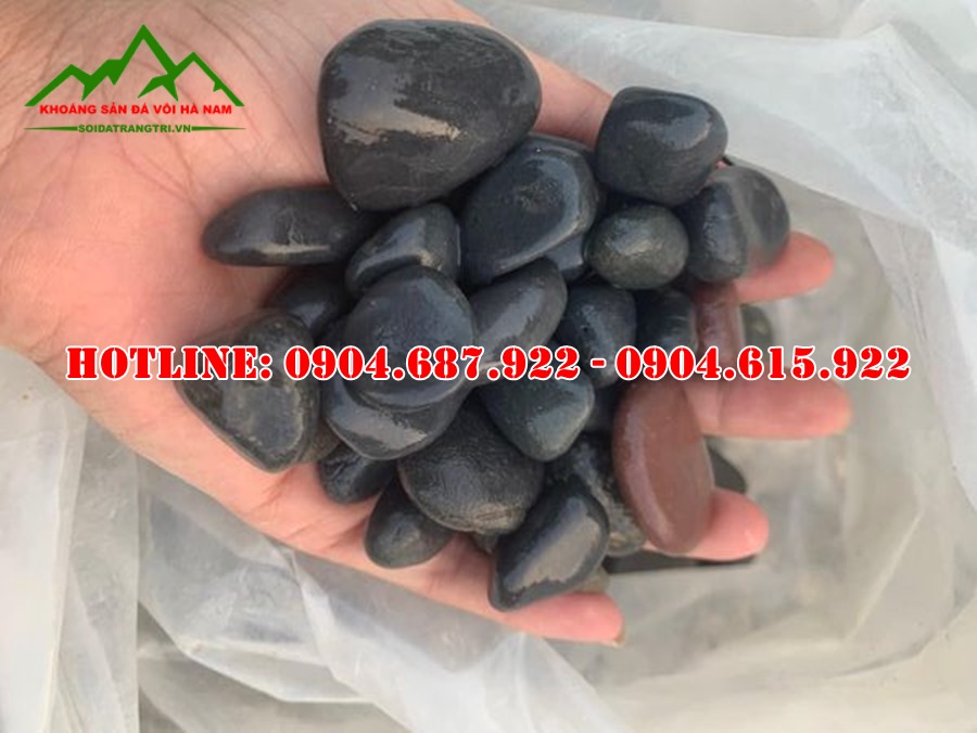 Sỏi cuội đen trang trí