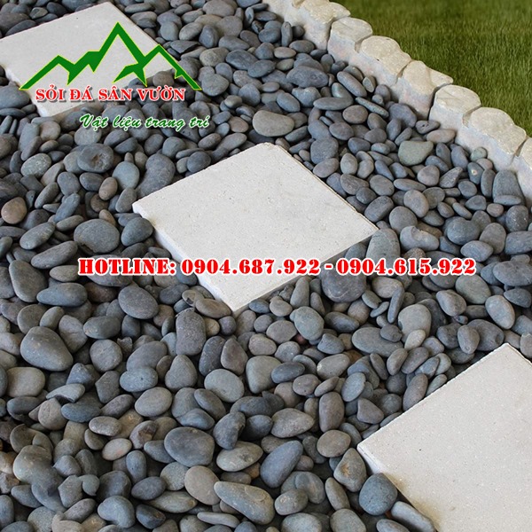 mẫu sỏi cuội đen trang trí đẹp