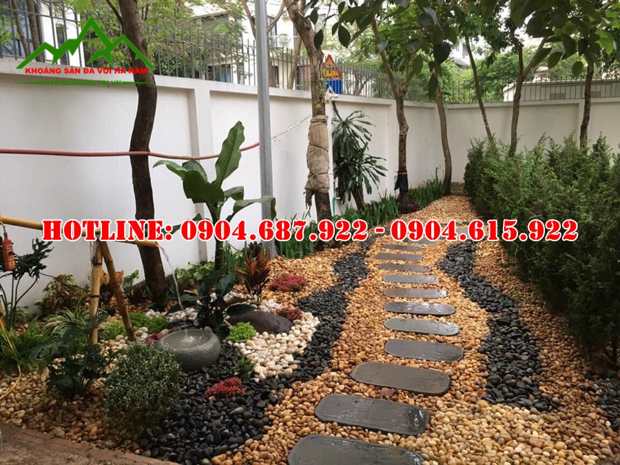 Mẫu sỏi cuội suối trang trí