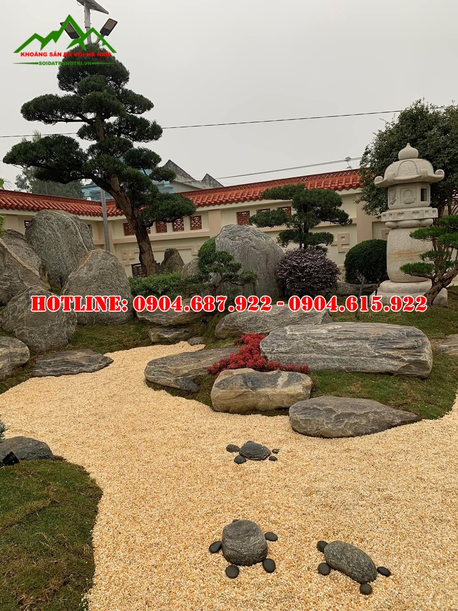 mẫu sỏi vàng rải sân vườn đẹp